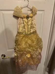 Disney Store Belle Costume Beauty The Beast Dress Child Size S 5/6 Silhouette V8 - Picture 1 of 24