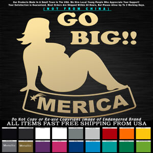 'Merica Go Big fat Girl Thick Heavy Sexy Stripper Decal Sticker 