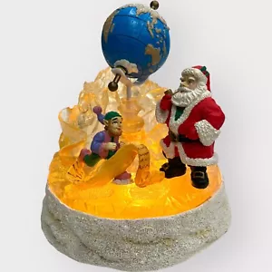 Escultura mágica de hielo de Navidad Lista de Papá Noel globo elfo vacaciones de acrílico - Imagen 1 de 18