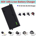 67.2V 5A 2A 3A Li-ion Power Charger For 60V 16S Bicycle E-Bike Electric Scooter