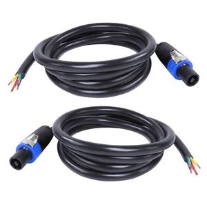 2pcs Speakon to 4 Conductor Bare Wire Cable 6 Ft. 4 Pole Speakon Chuchero Wiring - Picture 1 of 9