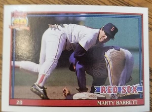 Carta Baseball Marty Barrett Boston Red Sox 1991 Topps #496 MT - Foto 1 di 2