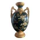 Vase amphoraire floral antique Ew Turn vin vert et or
