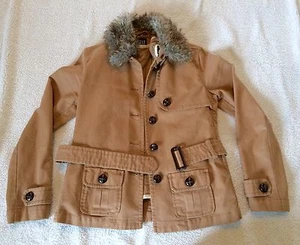 Gap Womens Brown Sherpa FAUX FUR collar Lined Trucker Jacket Size xs w/ vest - Picture 1 of 1