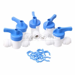 5pcs Equal Straight 1/4" OD Tube Ball Valve Quick Connect for Aquarium Water - Picture 1 of 4