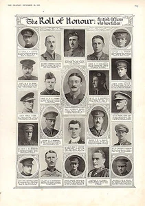 1915 WWI Imprimé ~ Britannique Soldats Who Avoir Fallen Nommé & Caslon Allan - Bild 1 von 1