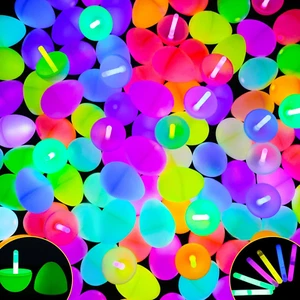 Mgparty Glow in the Dark Easter Eggs, 48 Plastic Eggs with 96 Mini Glow Sticks f - Picture 1 of 12