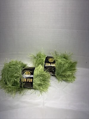 LION BRAND ~ Lime Green FUN FUR Eyelash Yarn - Image 1 of 2