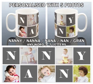 TAZA DE FOTOS DE NIÑERA Nanna Regalo de Cumpleaños Abuela Foto Collage Copa Nan NANA Gran - Imagen 1 de 11