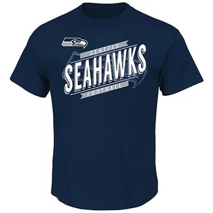 Maglietta Seattle Seahawks Guadagna Ogni Gioco di Majestic - Blu College - Foto 1 di 3
