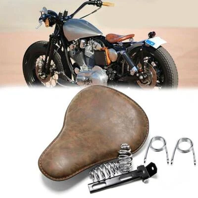 Motorcycle Leather Solo Seat Spring For Harley Davidson Sportster Bobber Chopper - Image 1 of 4