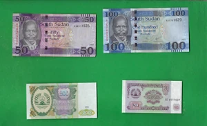 SOUTH SUDAN & TAJIKISTAN 1994 - 2019 ~ 4 X PAPER MONEY LOT # 8703 (*-*) - Picture 1 of 2