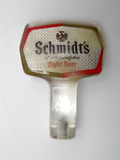 Vintage Schmidt's of Philadelphia Light Beer Clear Acrylic Beer Tap Handle Pull