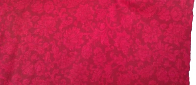 Dark Red Floral Cotton Fabric by The Kesslers for Concord 32" L 40" W U.S.A. - Image 1 of 4