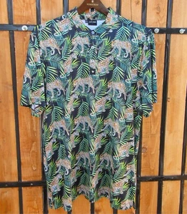 BAD BIRDIE Polo Golf Shirt Men's XL Green Jungle Jaguars Performance Geometric - Picture 1 of 14