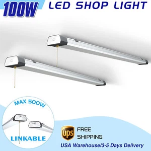 2 Pack 100W LED Shop Light Tube Bulbs Commercial Garage Warehouse Linkable Lamp - Picture 1 of 12
