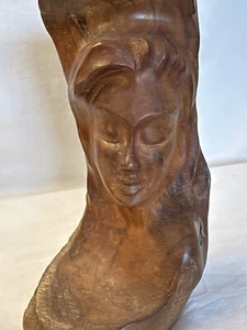 Vintage Rare Hawaiian Goddess Wood Carving 10” Tall - Picture 1 of 7