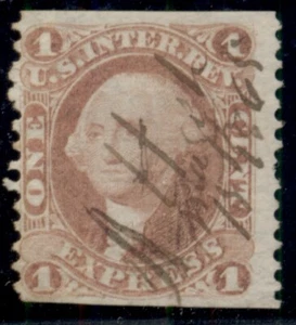 US #R1b 1¢ Express, Part Perf, used, VF, Scott $55.00 - Picture 1 of 1