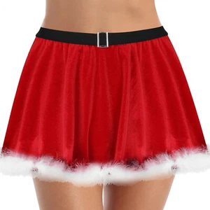 Womens Skirt A-Line Christmas Retro Fancy Dress Dance Mrs Claus Role Play Sexy - Picture 1 of 26