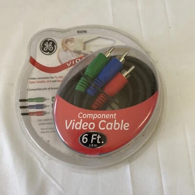 GE Component Video Cable 6 FEET 1.8 M NEW IN SEALED PACKAGE (EN) - Image 1 of 4