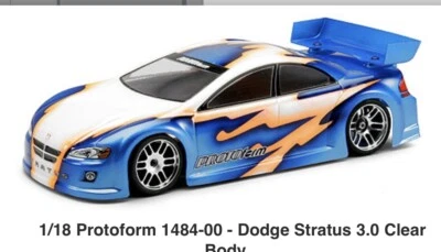 PROTOFORM 1484-00 DODGE STRATUS CLEAR BODY 3.0 1/18 (PF1484-00) - Image 1 of 4