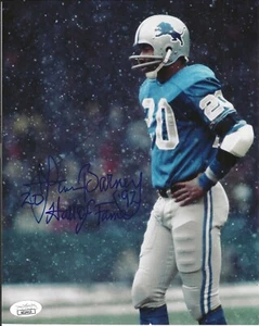 Lem Barney signiertes & beschriftetes Detroit Lions 8 x 10 Foto JSA COA - Bild 1 von 1