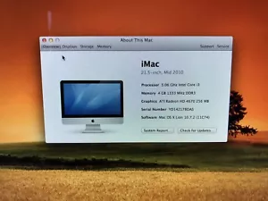 Apple iMac 11,2 A1311 MC508LL/A 21.5" 3.06 GHz Core i3 4GB 500GB Mid-2010 - Picture 1 of 3