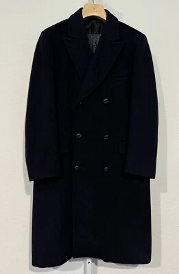 PAUL STUART Size 39 (Fits 40) Long/Tall Navy Blue Wool Long Coat Overcoat - Image 1 of 4