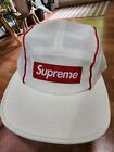 Supreme Pique Piping Camp Cap Red White Hat Authentic Box Logo