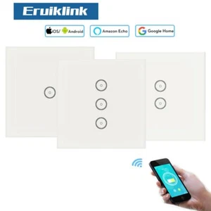 Led 220v WiFi Touch Wall Light Switch Glass Panel Wireless Switch Support - Picture 1 of 6
