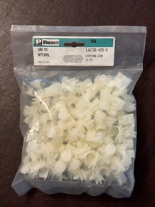 NEW Panduit LWC38-H25-C Latching Wire Clips Push Barb Mount 100-Pieces Natural - Picture 1 of 5