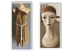 SMIFFY'S Cavewoman Costume Dress Up Cosplay Size L Dress + Head Band & Rope Belt - Bild 1 von 15
