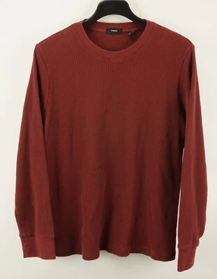 Camiseta térmica Theory Lounge cuello redondo Urban Waffle para hombre 2XL roja de algodón Foto 1 de 4