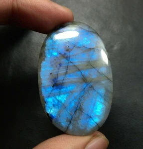 73.85 Ct Natural Mind Blowing Blue Labradorite Gemstone Oval Cabochon Wholesale - Picture 1 of 7