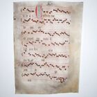 MEDIEVAL ILLUMINATED Manuscript Vellum 1440 AD Gregorian Chant Choral Music Fine
