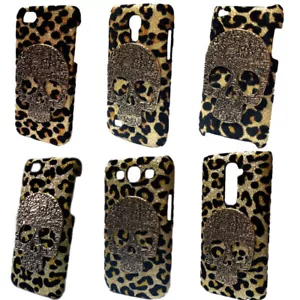 For Phones 3D Bling Deluxe Shiny Leopard Retro Skull Back Hard Skin Case Cover - Picture 1 of 7