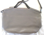 ECCO Gray Medium Pebbled Leather Doctors Handbag Purse