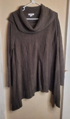 Suéter Top Cuello Capucha Hampshire Studio Mujer Talla Grande 1x Marrón  Foto 1 de 4