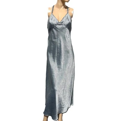 Maxi Vestido Camisón Victorias Secret Vintage Años 90 Sin Mangas Talla L Satinado Piel de Serpiente Foto 1 de 4