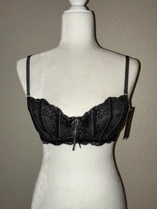 Heidi Klum Intimates Black Lace Bra 32C New - Picture 1 of 6