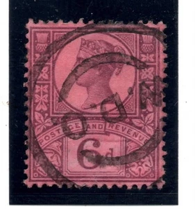 G.B. SG. 208 : 1887 " 6d. Purple on Red with WESTERN DISTRICT OFFICE Cancel - Picture 1 of 1