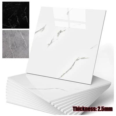 12-60x Self Adhesive Marble Effect Vinyl Tiles Flooring Kitchen Bathroom 30*30cm - Image 1 of 4