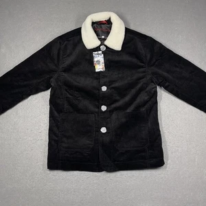 Robert Graham Jacket Mens Large Black Corduroy Quilted Barn Removable Collar NEW - Picture 1 of 9