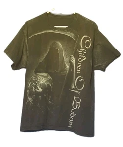 Vtg Y2K Children Of Bodom T-Shirt Men Lg Death Metal All Over Print Distressed - Picture 1 of 12