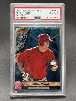 2011 Bowman's Best Prospects #BBP9 Mike Trout (RC) PSA 10 Los Angeles Angels - Image 1 of 2
