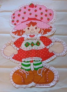 Vintage 80s Strawberry Shortcake Fabric Cut & Sew Fabric Panel Doll Toy DIY - Picture 1 of 6
