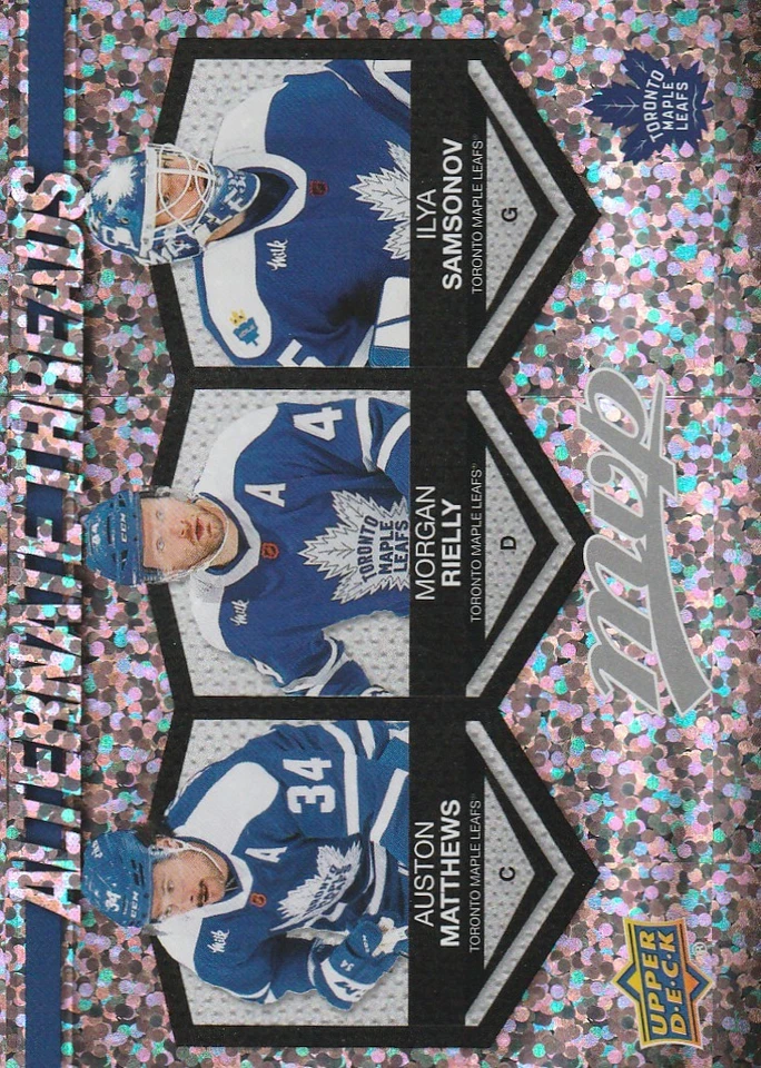 2023-24 UD MVP Alternate Threads #AT20 Matthews/Rielly/Samsonov - Image 1 of 1
