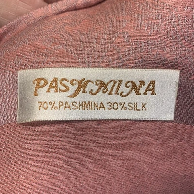 "Pashmina Chal Bufanda Envoltura Rosa Polvorienta Flecos Ligeros Pashmina Lana y Seda 28""x 72""" Foto 1 de 4