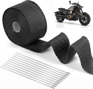 5M Benda Termica per Scarico Marmitta Bende Termiche Moto Nero Benda Termica Mot - Foto 1 di 12