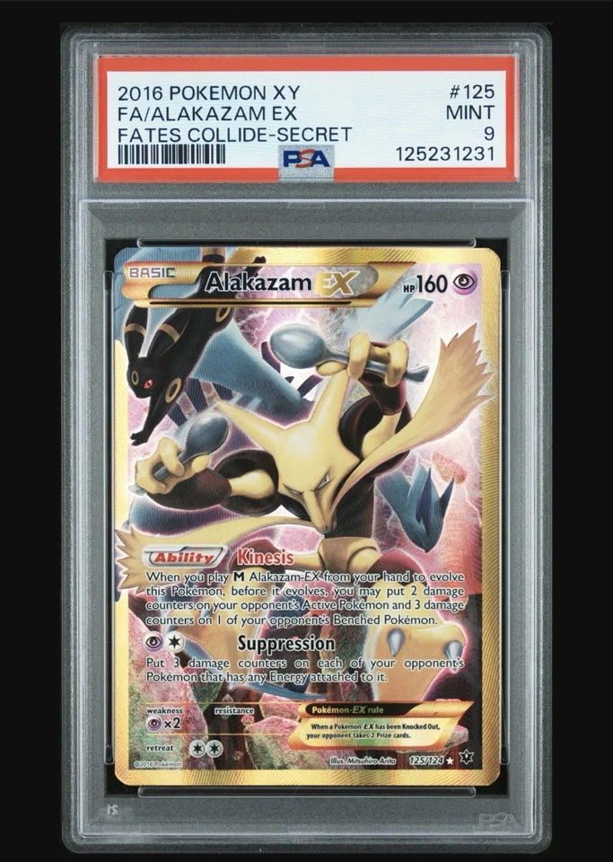 Alakazam EX Full Art Holo Secret Rare Pokemon Fates Collide 2016 PSA 9 - Image 1 of 1